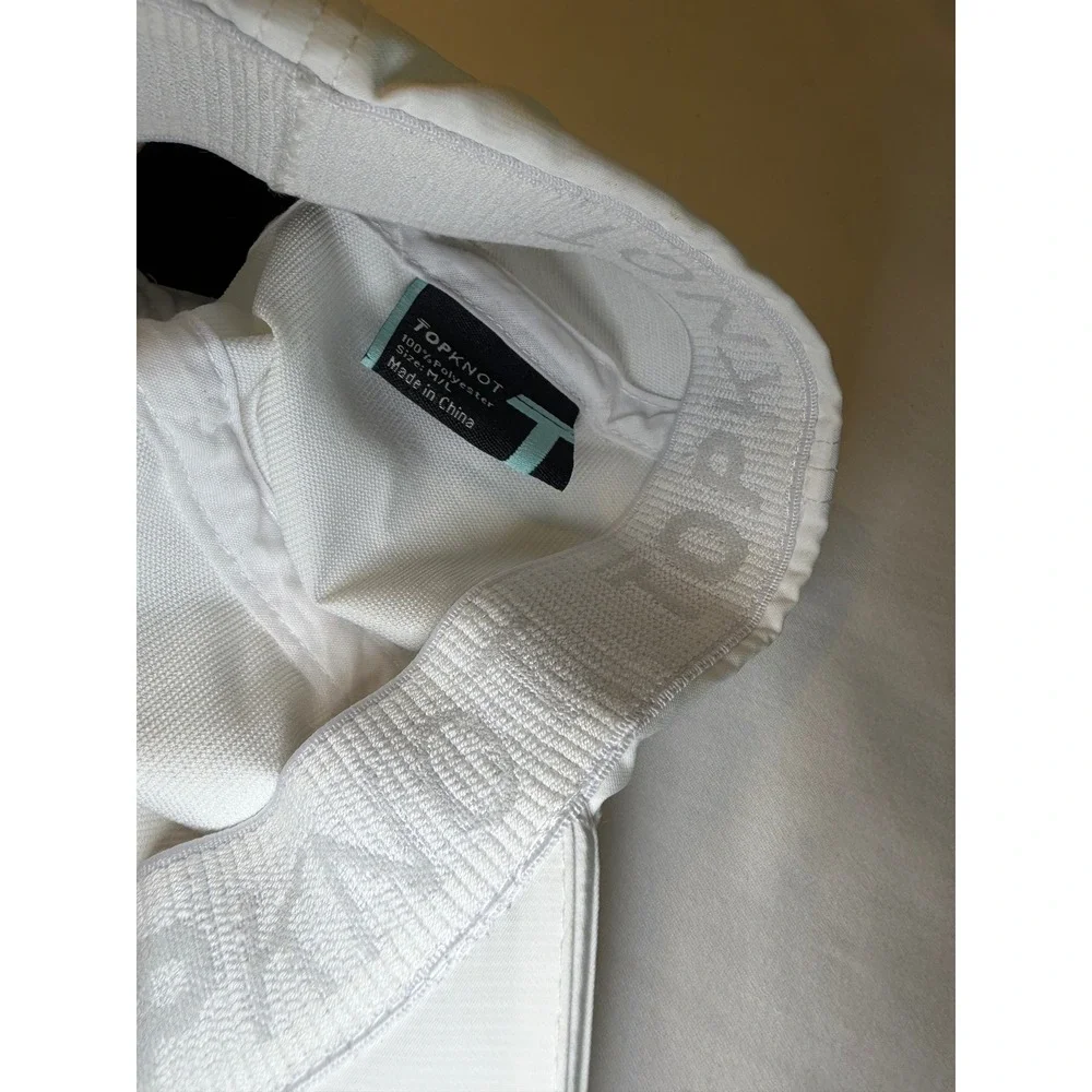 Top Knot Cyclebar White Performance High Ponytail Baseball Hat Women M/L NWT